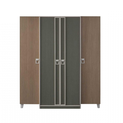 Modern Complete e Kinderfurniture Childrens bed Gray Wood Set 5-piece Bedside table