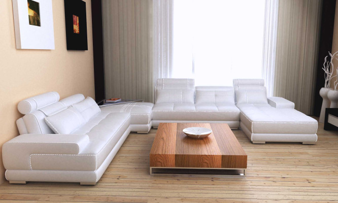 Sofas Living landscape Design Corner sofa Leather new U-shape Sofa Couch Upholstery Suite