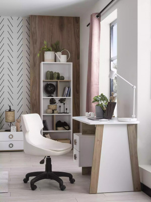 Suite Desk Childrens room Set 2pcs Shelf Computer Wood White