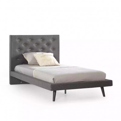 Bed frame e Bed frame Bed 120 cm Childrens bed Youth bed Fabric Grey