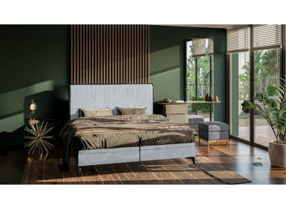 Bed Modern Double bed Designer Bedroom Upholstery Fabric Furniture Beds