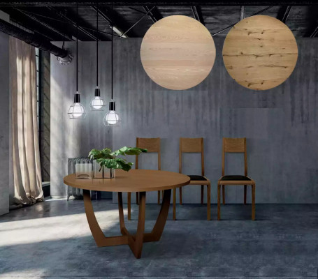 Round Dining table Wood kitchen table Round new style modern brown 140cm