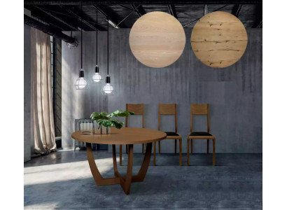 Round Dining table Wood kitchen table Round new style modern brown 140cm