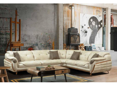 Corner sofa L-shape Textile Luxury Sofa Living landscape Upholstery Couch Couches