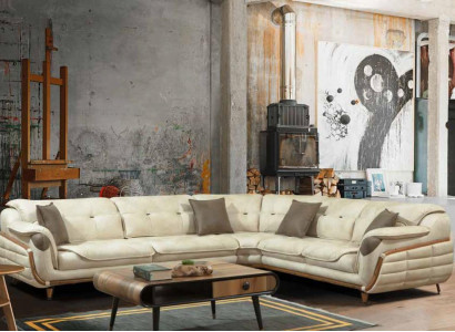 Corner sofa L-shape Textile Luxury Sofa Living landscape Upholstery Couch Couches