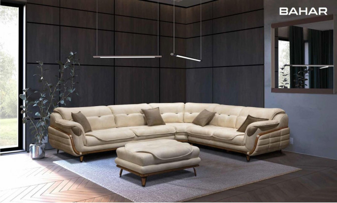 Corner sofa L-shape Textile Luxury Sofa Living landscape Upholstery Couch Couches