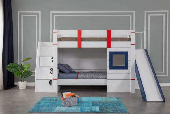 Bunk bed Loft bed Childrens bed Wood Children Room Modern Furniture Slide Table