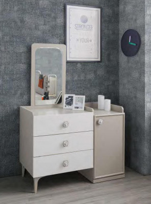 Youth Room Bed Chest of drawers Wardrobe Desk Wood Furniture Design 4-piece set