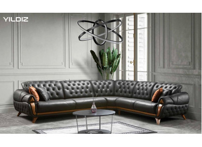 Living room Leather Black Sofa Sofas L-shape Seat Color Corner sofa Couch