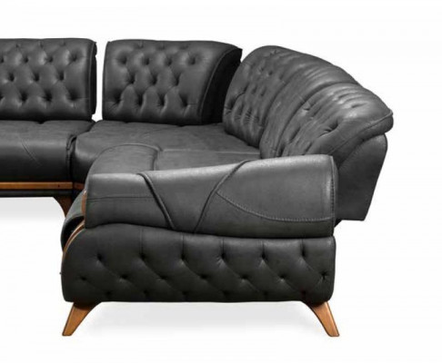 Living room Leather Black Sofa Sofas L-shape Seat Color Corner sofa Couch