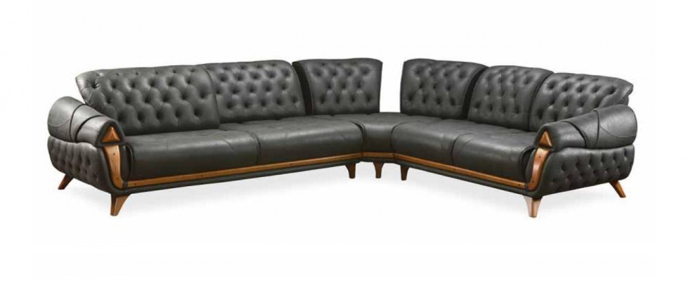 Living room Leather Black Sofa Sofas L-shape Seat Color Corner sofa Couch