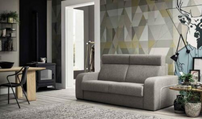 Modern design luxury sofa 2 seater furniture living room design gray textile alfitalia