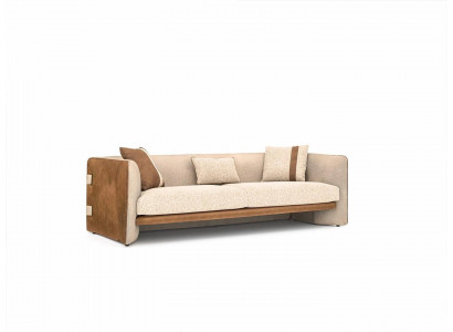 Beige Sofa Luxury Three Seater Couch Modern Furnishings Upholstered furniture Textile