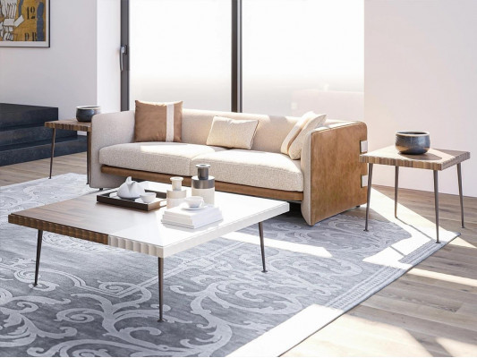 Beige Sofa Luxury Three Seater Couch Modern Furnishings Upholstered furniture Textile