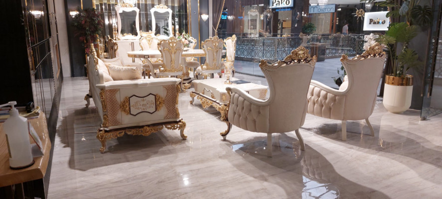 Luxury Couch Furniture Dining table Baroque dining set Group Table + 6x Chair