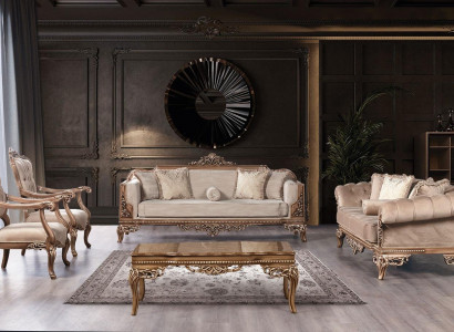 Baroque Living room Furniture Set Couch Sofa Upholstery Suite Table 5pcs.