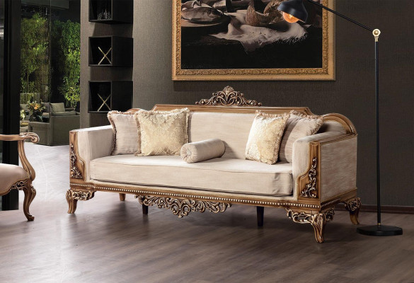 Modern Three Seater Couch Upholstery Furniture Sofa Baroque Rococo Sofas Couches Velvet