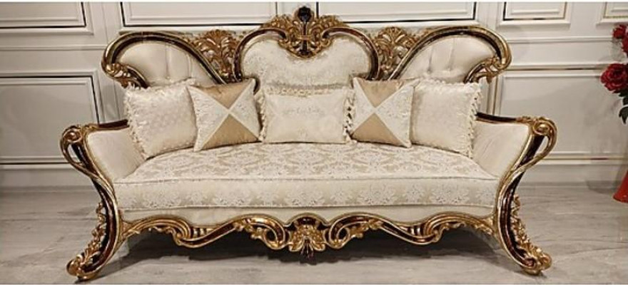 Upholstery Suite Chesterfield 3+1 Seat + Coffee table Wood Baroque Rococo