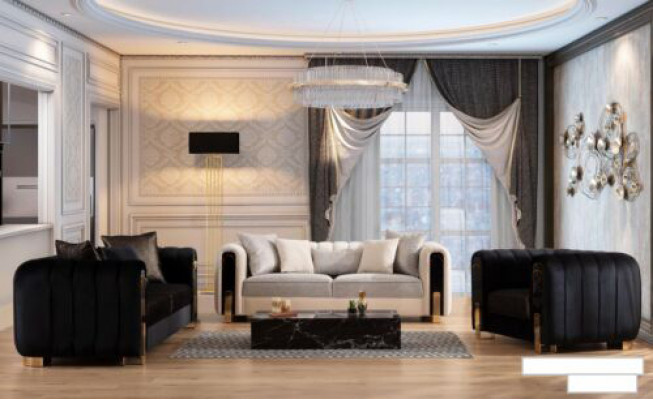 Medusa Armchair Luxury Single Seat Couch Textile Upholstery Furniture Couches Black Fabric
