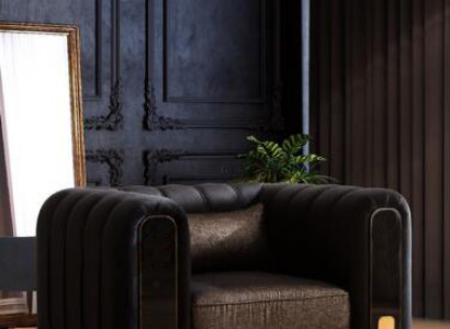 Medusa Armchair Luxury Single Seat Couch Textile Upholstery Furniture Couches Black Fabric