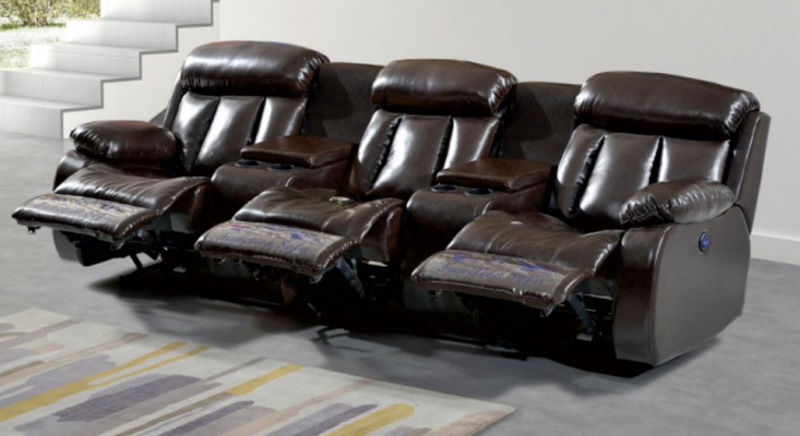 Elaborate Living room Sofa 3 Seater Living room Furniture Deluxe Sofa Brown
