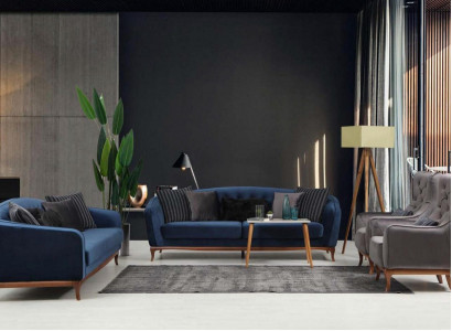 Chesterfield Suite Sofa set Luxury Sofa 4+3+1 Seater Group Fabric