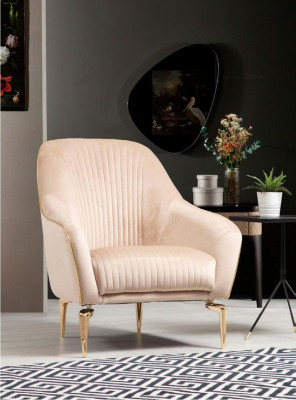 Armchair Single Seater Luxury Upholstery Seat Designer Textile Seat Fabric Modern