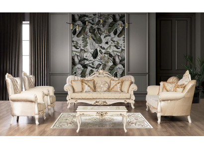 Beige sofa set set 4 pieces. Sofa Set Couch Upholstery Furniture Classic Sofas Velvet