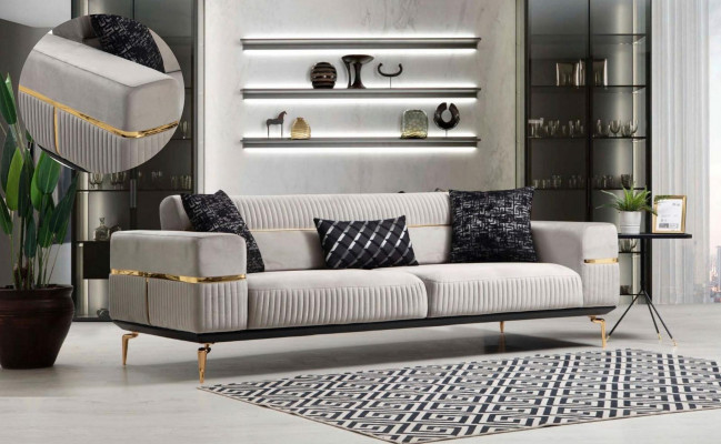 Luxury Sofa set Sofa Upholstery Group Sofas 3+3+1 Seater Armchair 3pcs. Velvet set