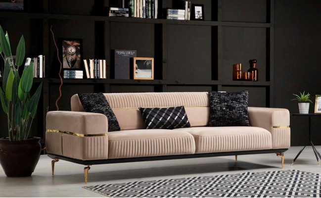 Luxury Sofa Design Three Seater Modern Couch Beige Couches Furniture Upholstery Loft new