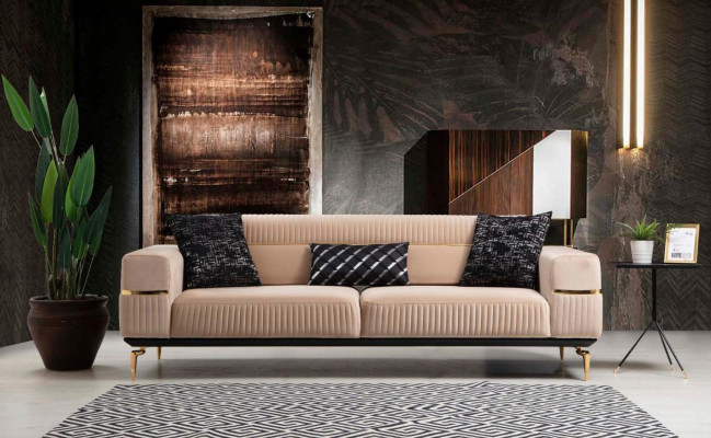 Luxury Sofa Design Three Seater Modern Couch Beige Couches Furniture Upholstery Loft new