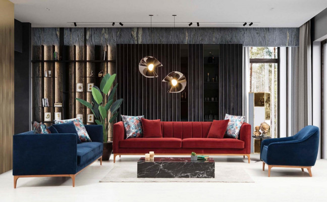 Three Seater Sofa 3 Seater Sofas Luxury Seat Fabric Modern Style Textile Couches Furniture