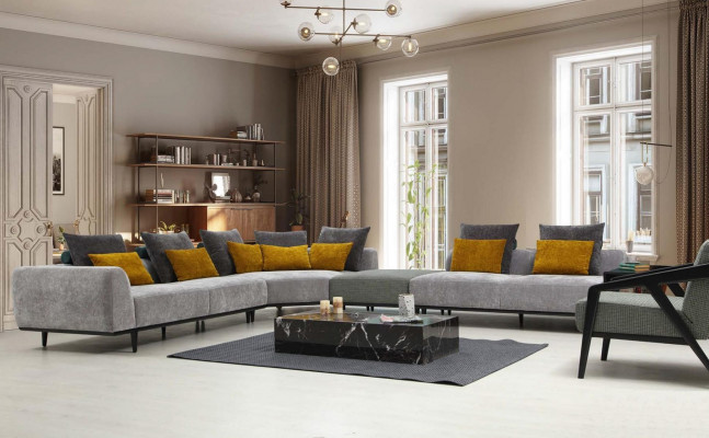 Armchair Seater Living room Fabric Polyester Style Modern Design Luxury