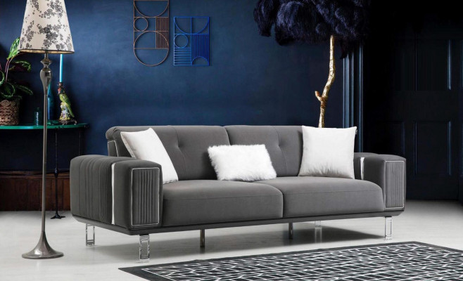 Luxury Sofa Design Three Seater Modern Couch Gray Couches Furniture Upholstery Loft new