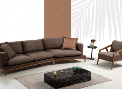 Corner sofa Sofa Living room Sofas Fabric Luxury Corner L-shape Wood Style Modern Furniture new