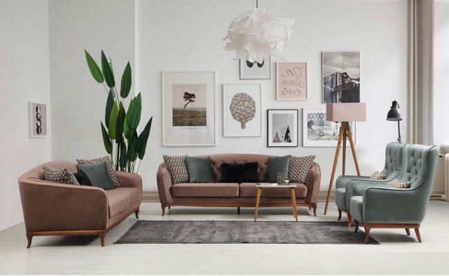 Luxury Sofa set Sofa Suite Sofas 4+3+1 Seater Fabric 3-piece Couch Set Upholstery