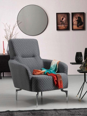 Armchair Single Seater Luxury 1 Seater Upholstery Seat Designer Textile Seat Fabric Modern