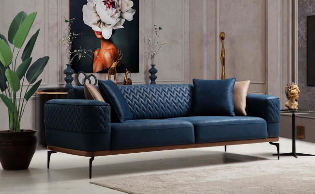 Design Three Seater Modern Couch Blue Couches Luxury Sofa Furniture Upholstery Loft new