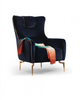 Armchair Wing Chair Luxury 1 Seater Upholstery Seat Designer Textile Seat Fabric Modern
