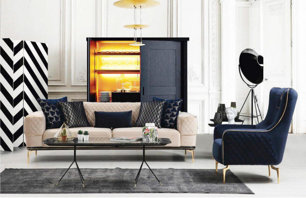 Armchair Wing Chair Luxury 1 Seater Upholstery Seat Designer Textile Seat Fabric Modern
