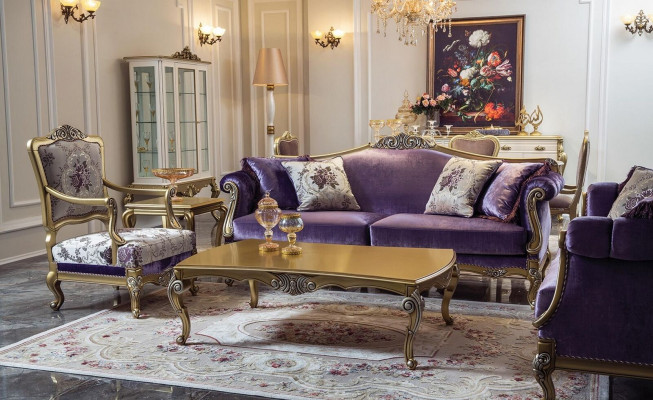 Luxury sofa set 3+2+1 seater coffee table sofas armchair fabric couch 4 pieces.