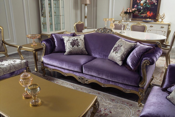Luxury sofa set 3+2+1 seater coffee table sofas armchair fabric couch 4 pieces.