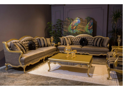 Complete Set Sofa set 3+3+1+1 Seat Sofas Coffee table Baroque Rococo 5 pieces