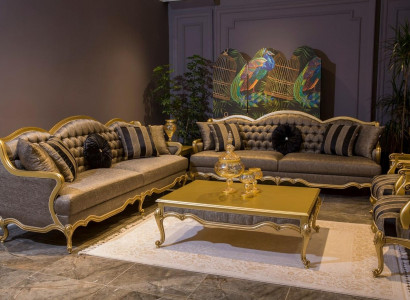 Complete Set Sofa set 3+3+1+1 Seat Sofas Coffee table Baroque Rococo 5 pieces