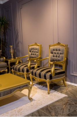 Complete Set Sofa set 3+3+1+1 Seat Sofas Coffee table Baroque Rococo 5 pieces