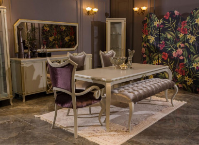 Design Dining room Set 8pcs Dining table Chair Chest of drawers Display case Stool Wood