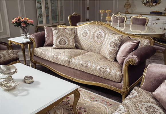 Luxury Sofa set Coffee table Sofas Armchair Fabric Couch Set 4pcs. velvet