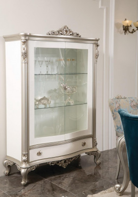 Dining room Set Suite Display case Table 6x Chair Chest of drawers Mirror Art déco 10pcs