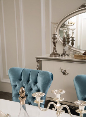 Dining room Set Suite Display case Table 6x Chair Chest of drawers Mirror Art déco 10pcs