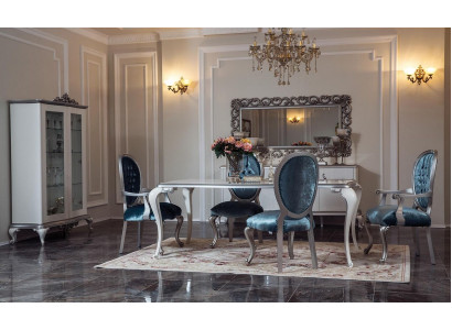 Design Dining room Set 8pcs Chair Chest of drawers Display case Mirror Dining tables Wood